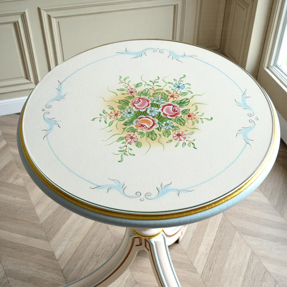 ロココ調 アントワネット カフェテーブル ブルー 画像6