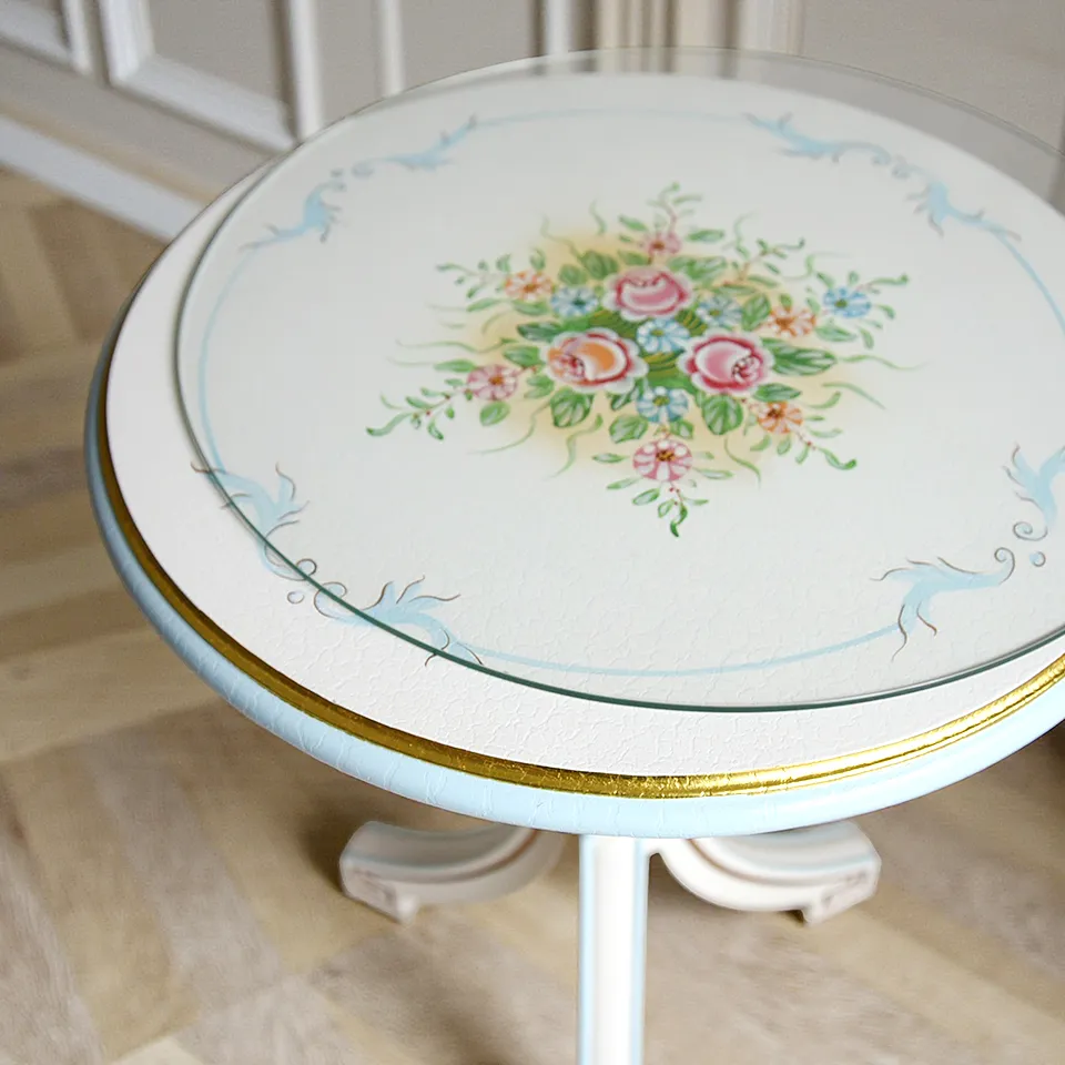 ロココ調 アントワネット カフェテーブル ブルー 画像7