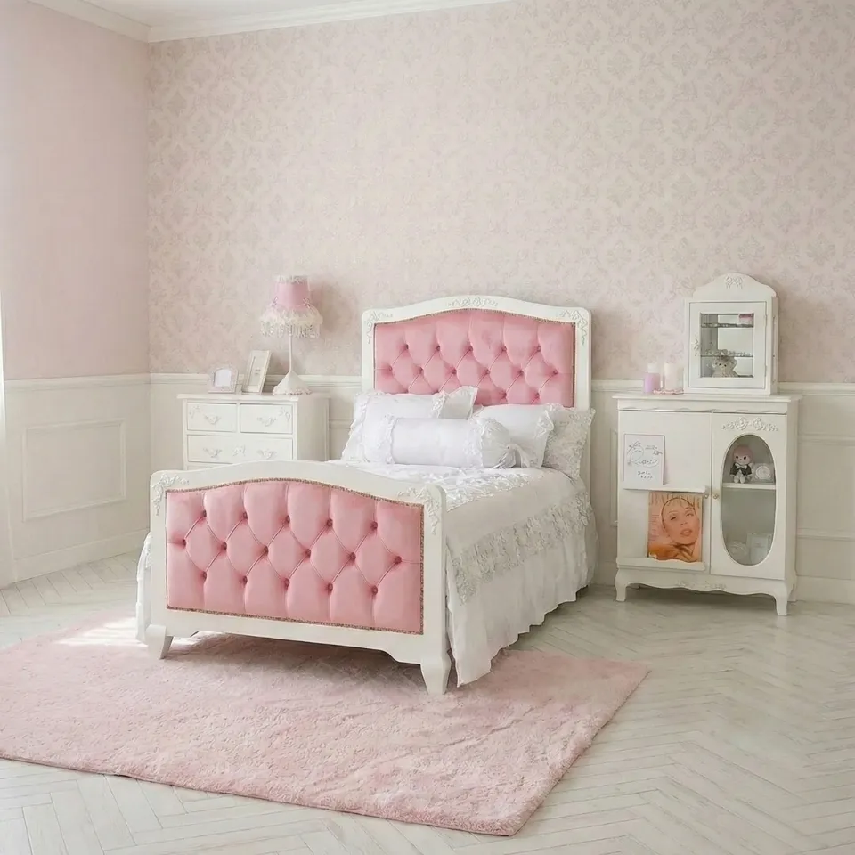 姫系ロココ調 ベッドルーム4点セット 白家具 ステラリボン 画像2