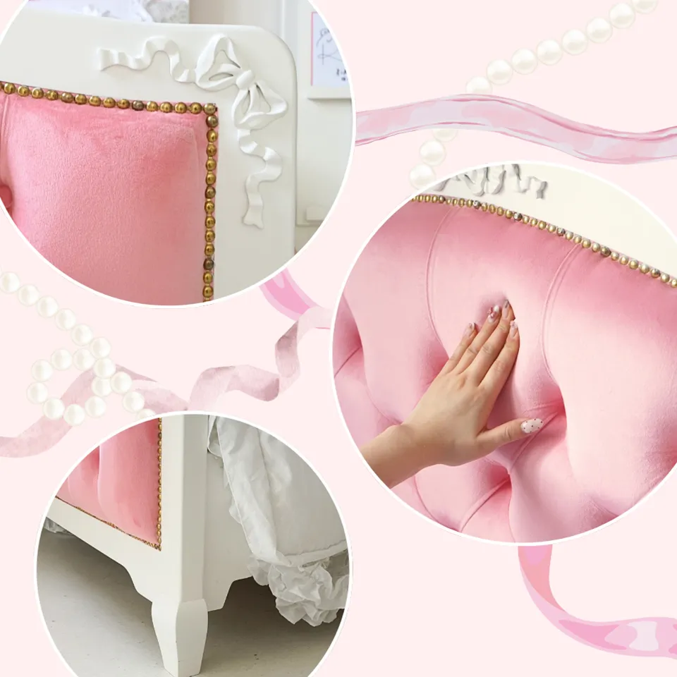 姫系ロココ調 ベッドルーム4点セット 白家具 ステラリボン 画像4