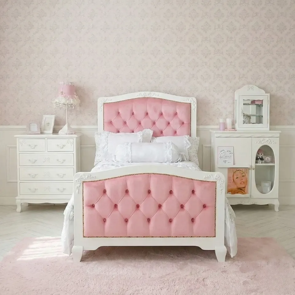 姫系ロココ調 ベッドルーム4点セット 白家具 ステラリボン 画像13