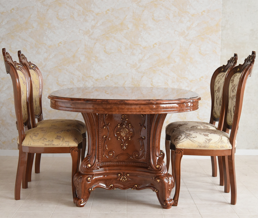 VERSAILLES 180 OVダイニング5点セット アンティークエレガント WALNUT 