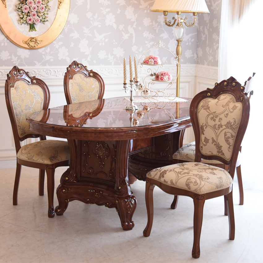 VERSAILLES 180 OVダイニング5点セット アンティークエレガント WALNUT 