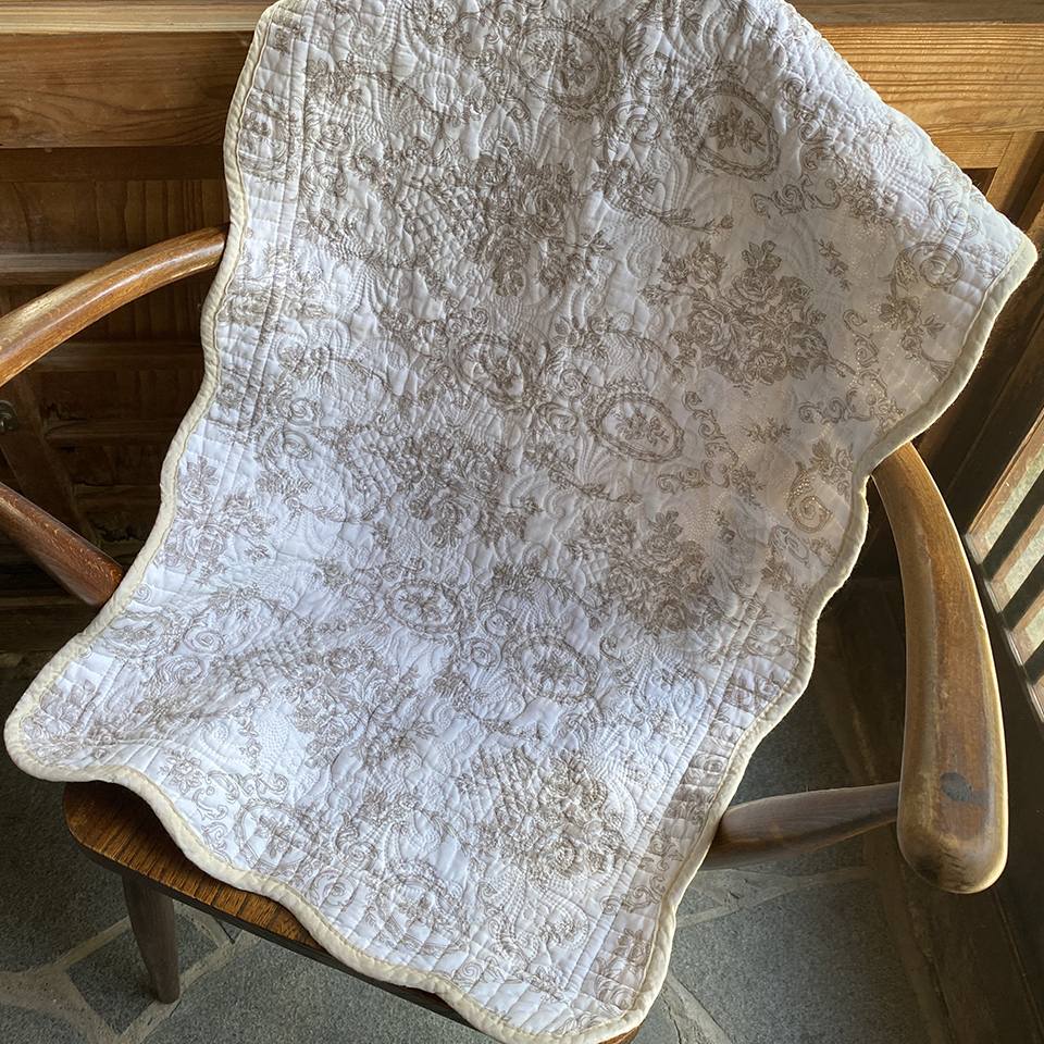 マット 敷物 キルト ベージュ 布製 インテリア雑貨 画像3