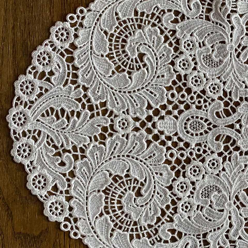 テーブルセンター オーバル テーブルリネン 敷物 レース 画像2