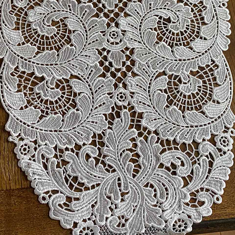 テーブルセンター オーバル テーブルリネン 敷物 レース 画像2