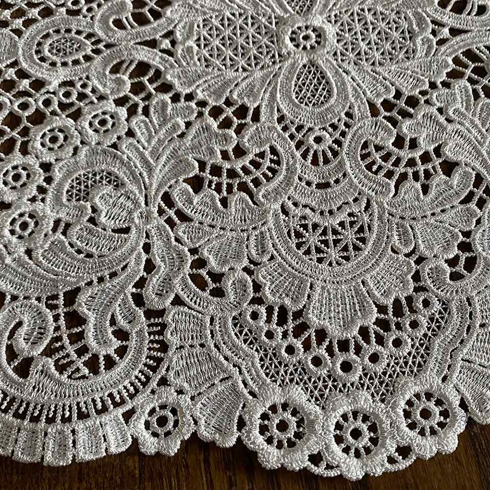 テーブルセンター オーバル テーブルリネン 敷物 レース 画像3