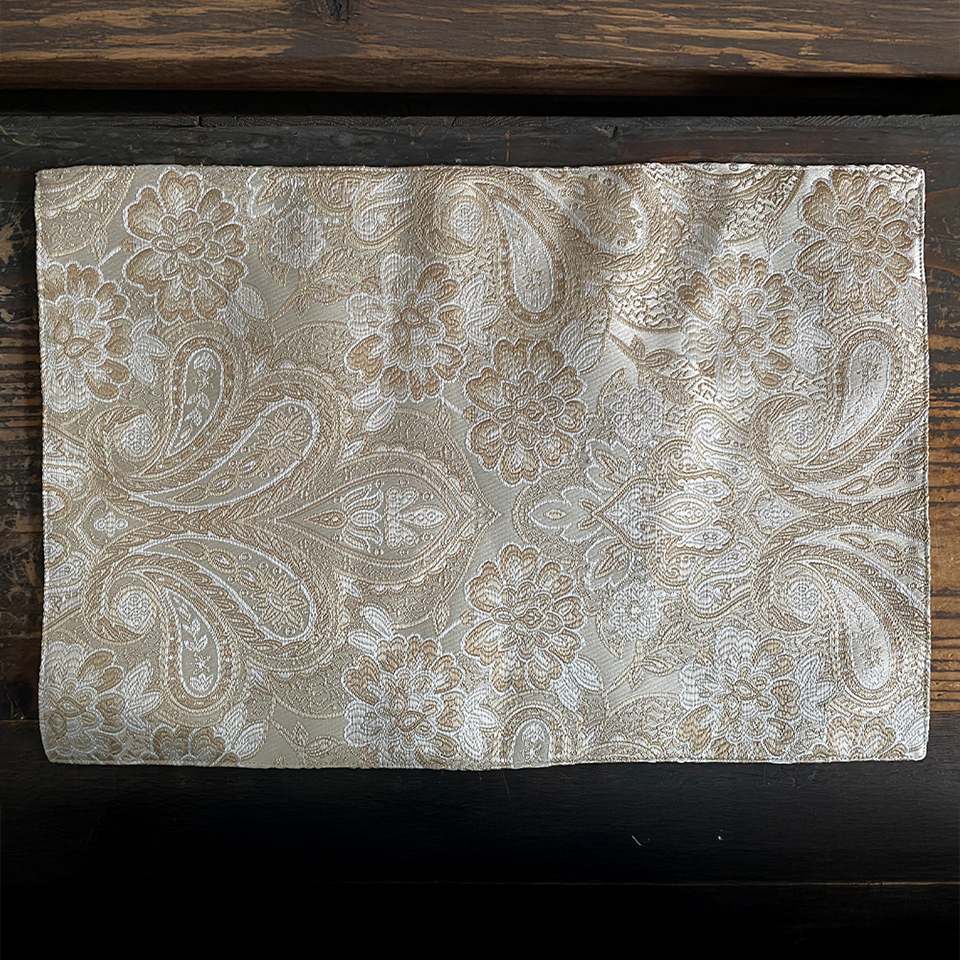 ランチョンマット フラワーベージュ×ゴールド プレースマット 布製 インテリア雑貨 画像4