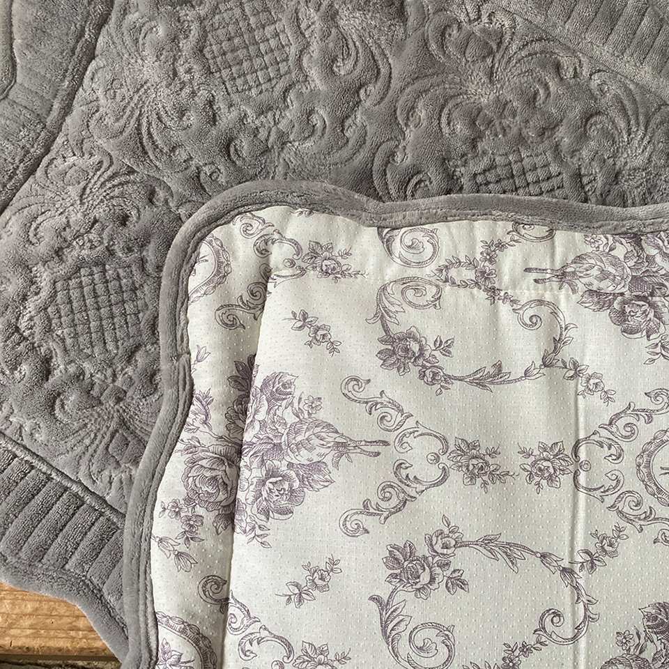 ロングシート 敷物 長方形 シルバーグレー 布製 リバーシブル インテリア雑貨 画像3