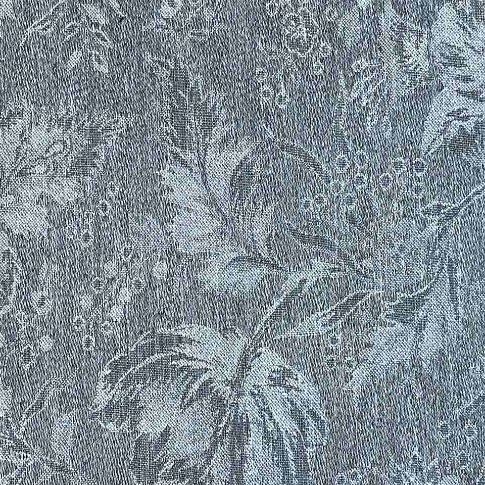 フラットポーチ ジャガード スモーキーブルー 花柄 化粧ポーチ 布製 ファッション雑貨 画像3