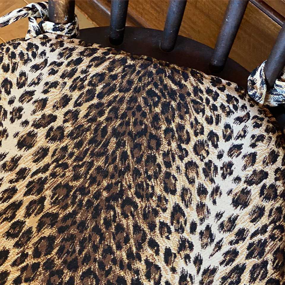 シートクッション ゴブラン 座面用 レオパード柄 布製 インテリア雑貨 画像2