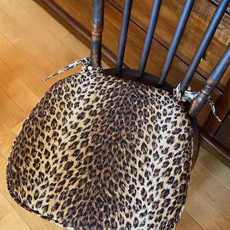シートクッション ゴブラン 座面用 レオパード柄 布製 インテリア雑貨 画像4