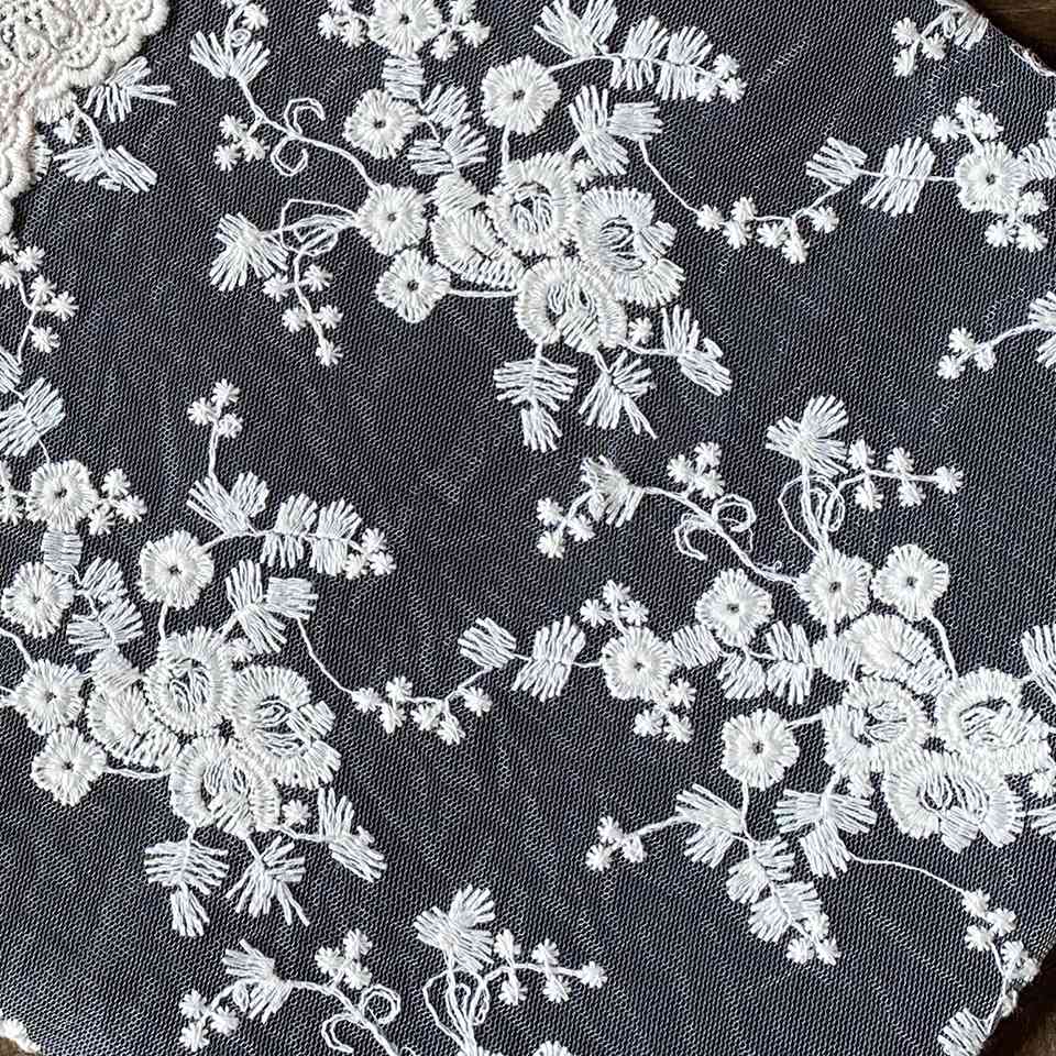 トートバッグ サブバッグ ファブリック レース 刺繍 ファッション雑貨 画像3