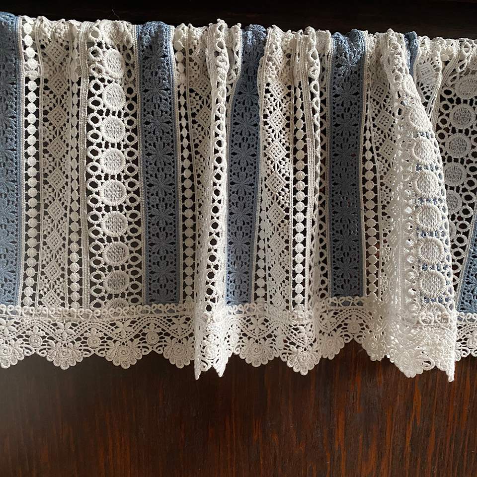 カフェカーテン カーテン 小窓用 ファブリック レース 刺繍 インテリア雑貨 画像4