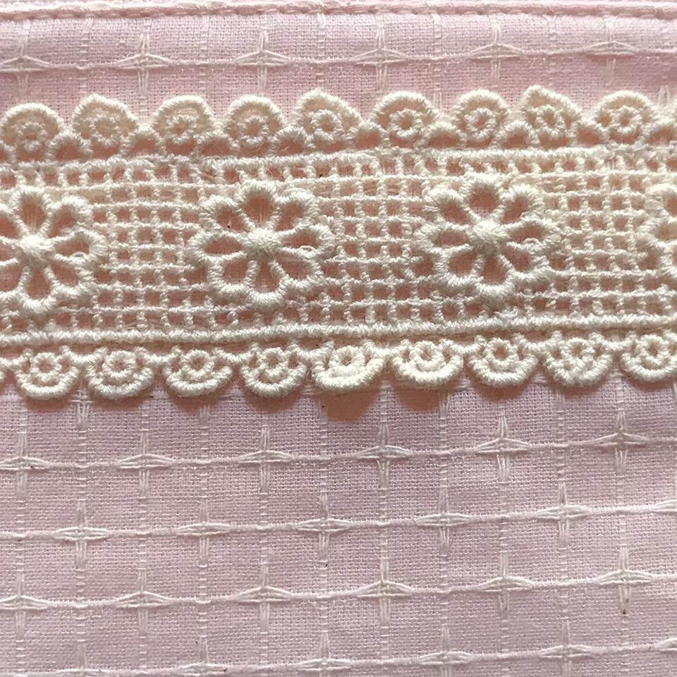 ミニティッシュケース＆ポーチ ピンク ファブリック レース 刺繍 インテリア雑貨 画像3