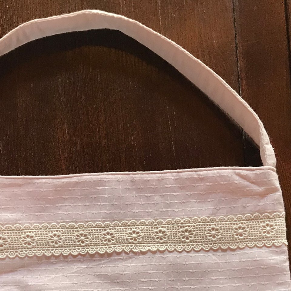バッグ トートバッグ サブバッグ ピンク ファブリック レース 刺繍 ファッション雑貨 画像2