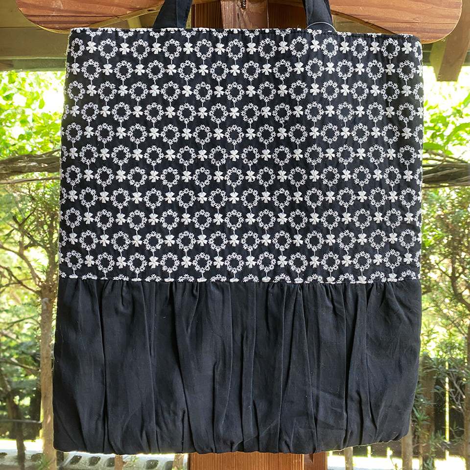 ギャザートートバッグ バッグ 鞄 サブバッグ レース 画像4