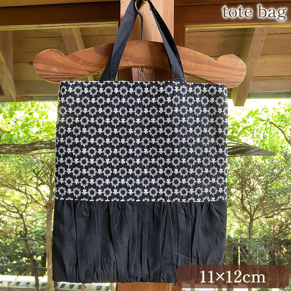 ギャザートートバッグ バッグ 鞄 サブバッグ レース 画像1サムネイル