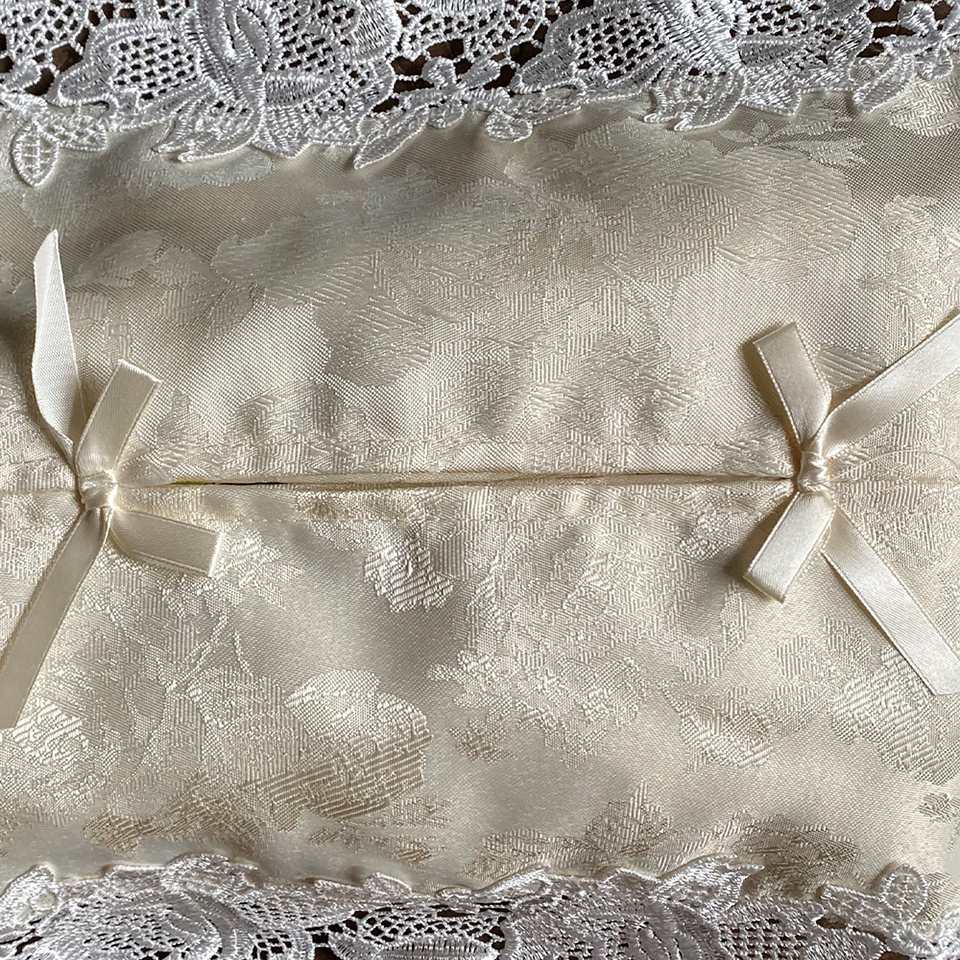 ティッシュボックスカバーのみ レース 刺繍 ファブリック インテリア雑貨 画像3