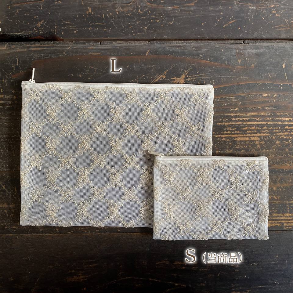 ビニールフラットポーチ ポーチ 化粧ポーチ 旅行用 レース 画像4