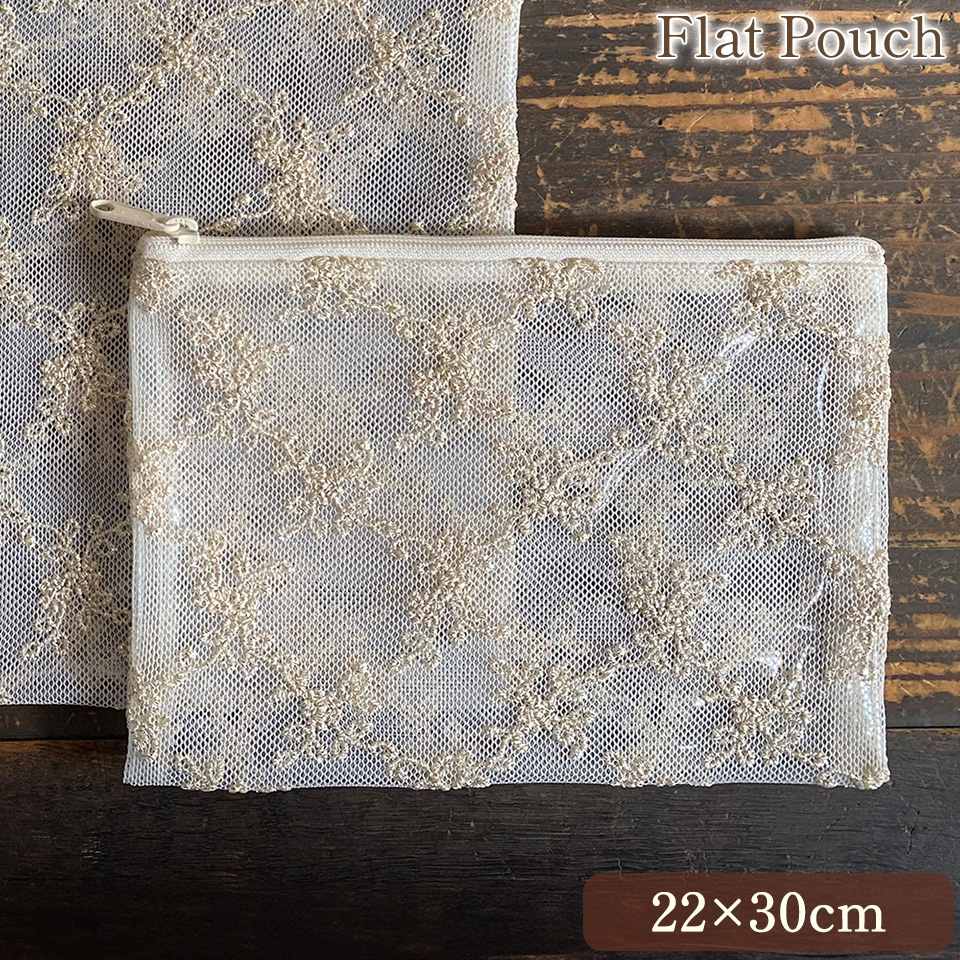 ビニールフラットポーチ ポーチ 化粧ポーチ 旅行用 レース 画像1サムネイル