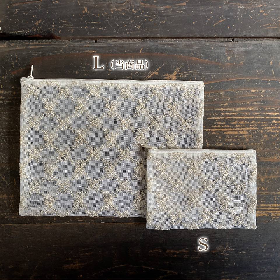 ビニールフラットポーチ ポーチ 化粧ポーチ 旅行用 レース 画像4