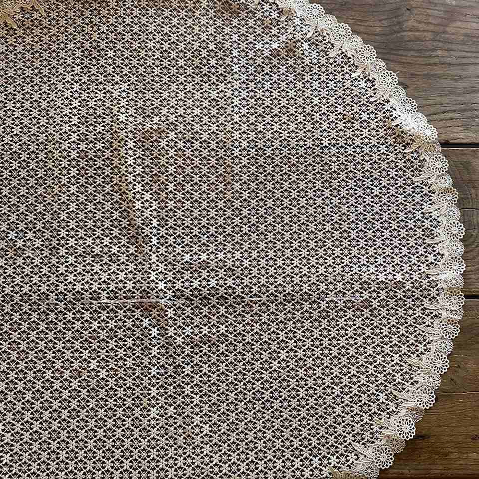 テーブルクロス 90cmRD ラウンド テーブルリネン レース 画像4