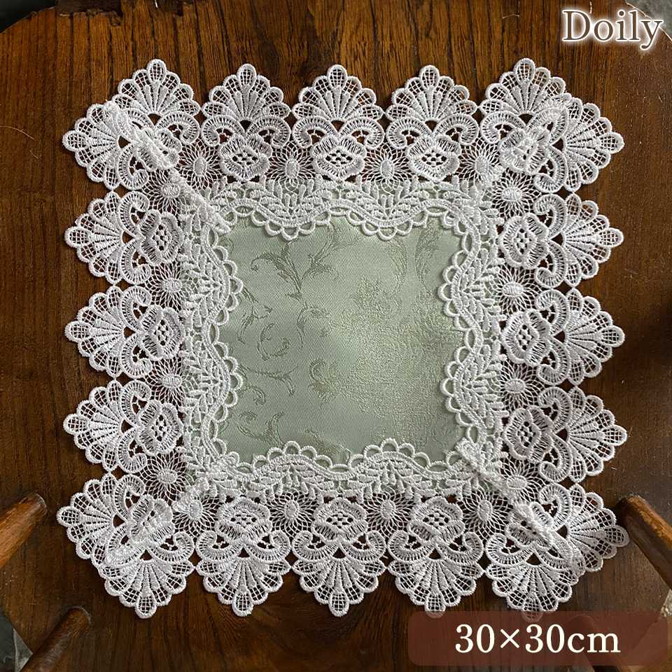 ドイリー 正方形 敷物 花瓶敷 テーブルリネン レース 画像1サムネイル