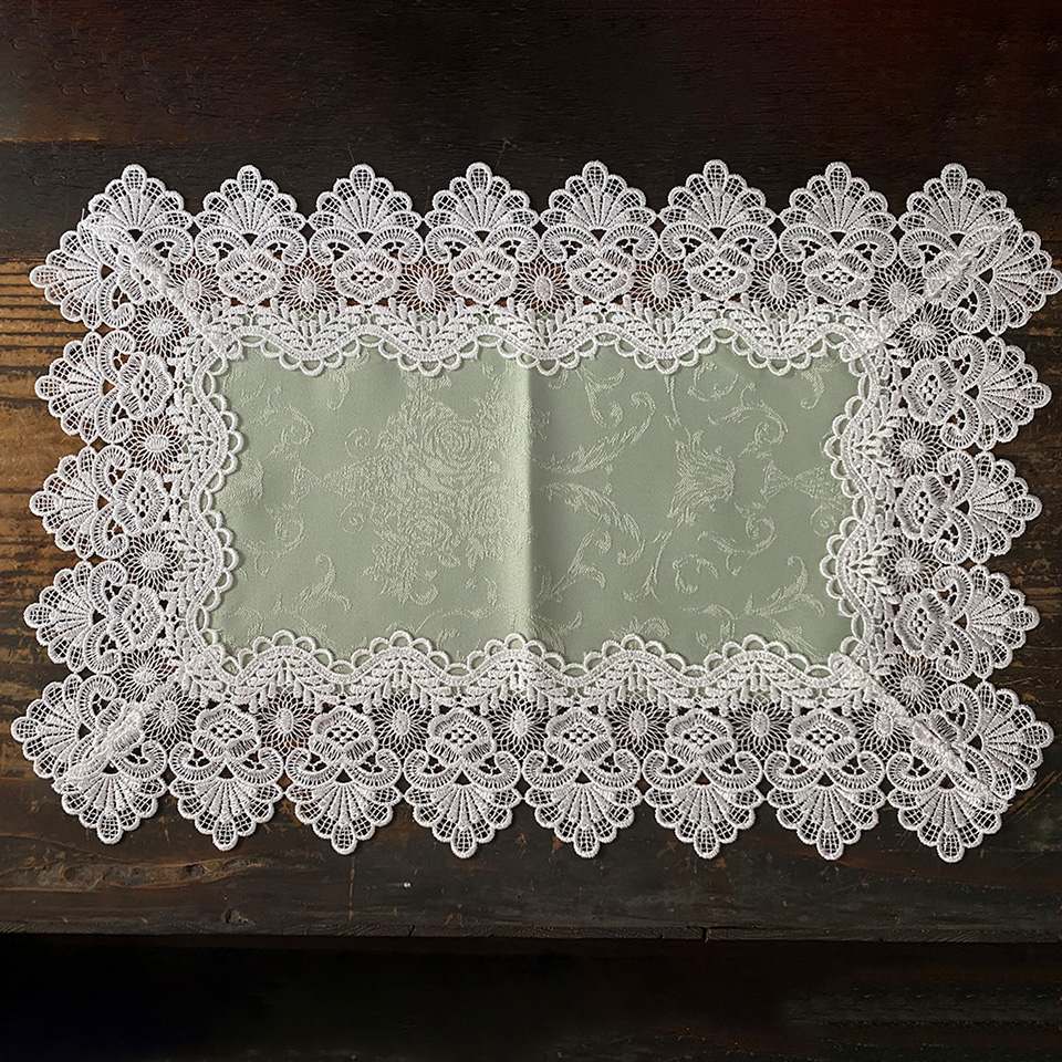 テーブルセンター 長方形 テーブルリネン 敷物 レース 画像4
