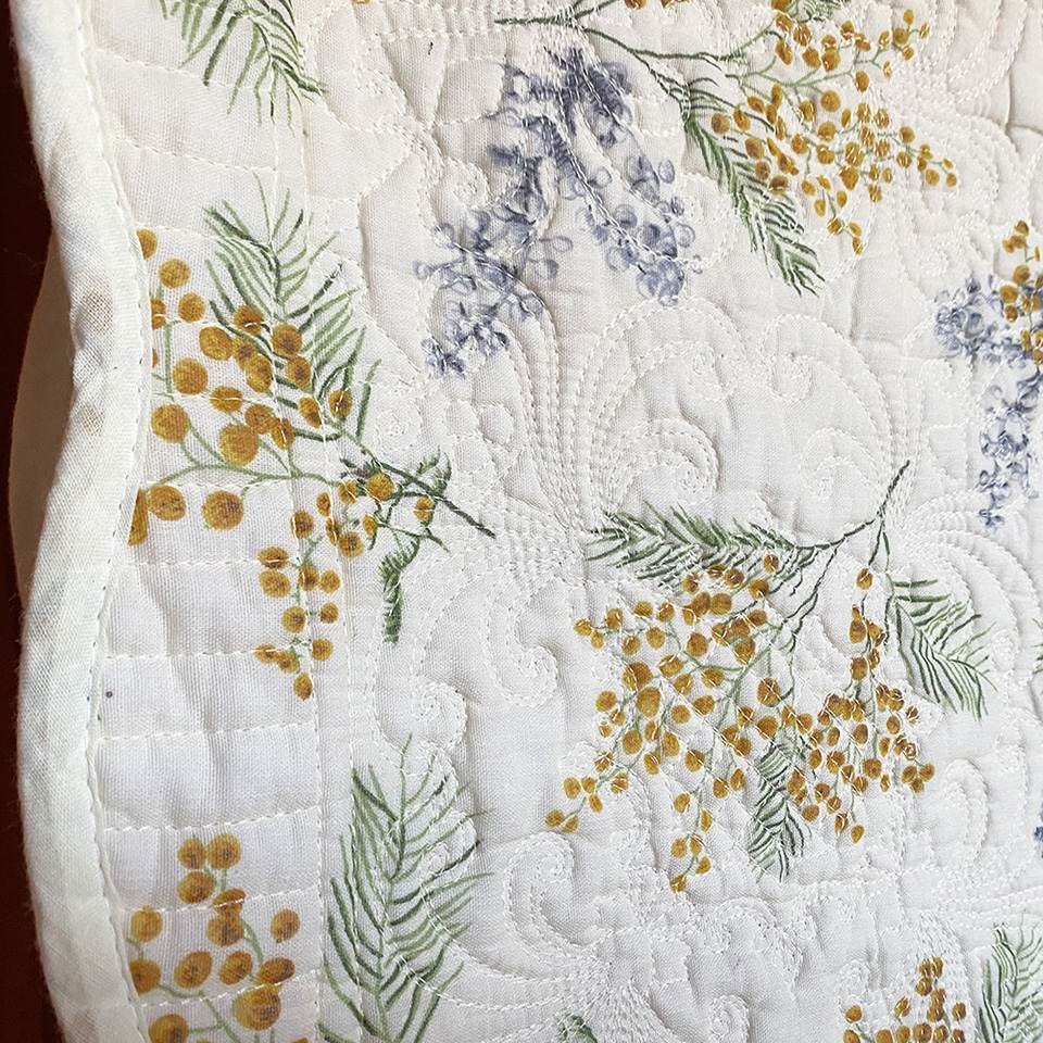 マット 敷物 長方形 滑り止め付 キルト ホワイトキルト 画像2