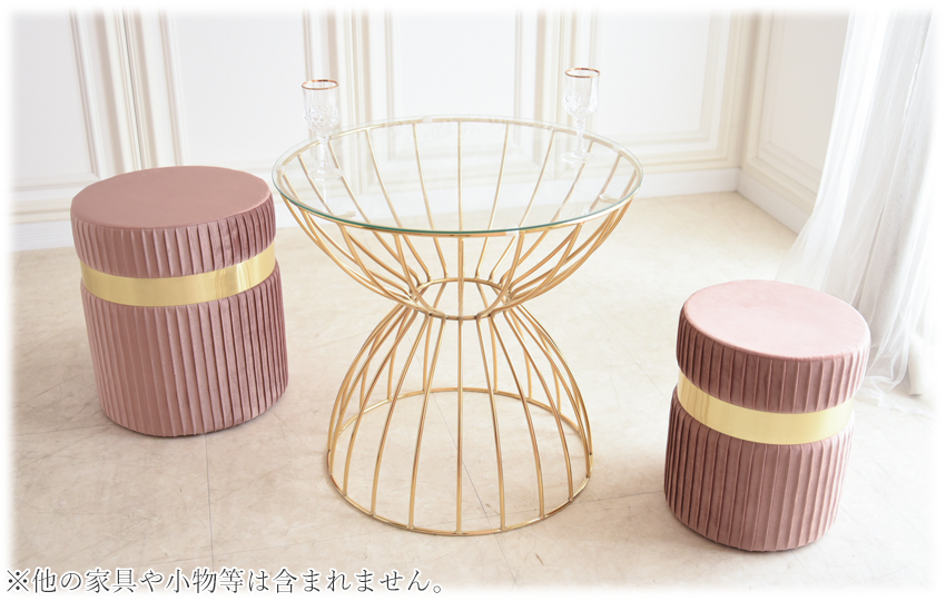 プチロココ プリンセス スツール ピンクS 直径29cm【送料無料